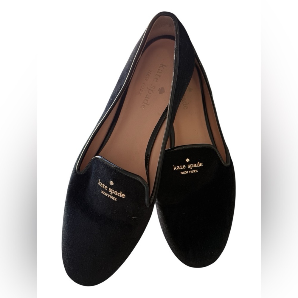 Kate Spade New York Claudia Black Velvet Loafers Women’s 7.5B Low Heel Flats